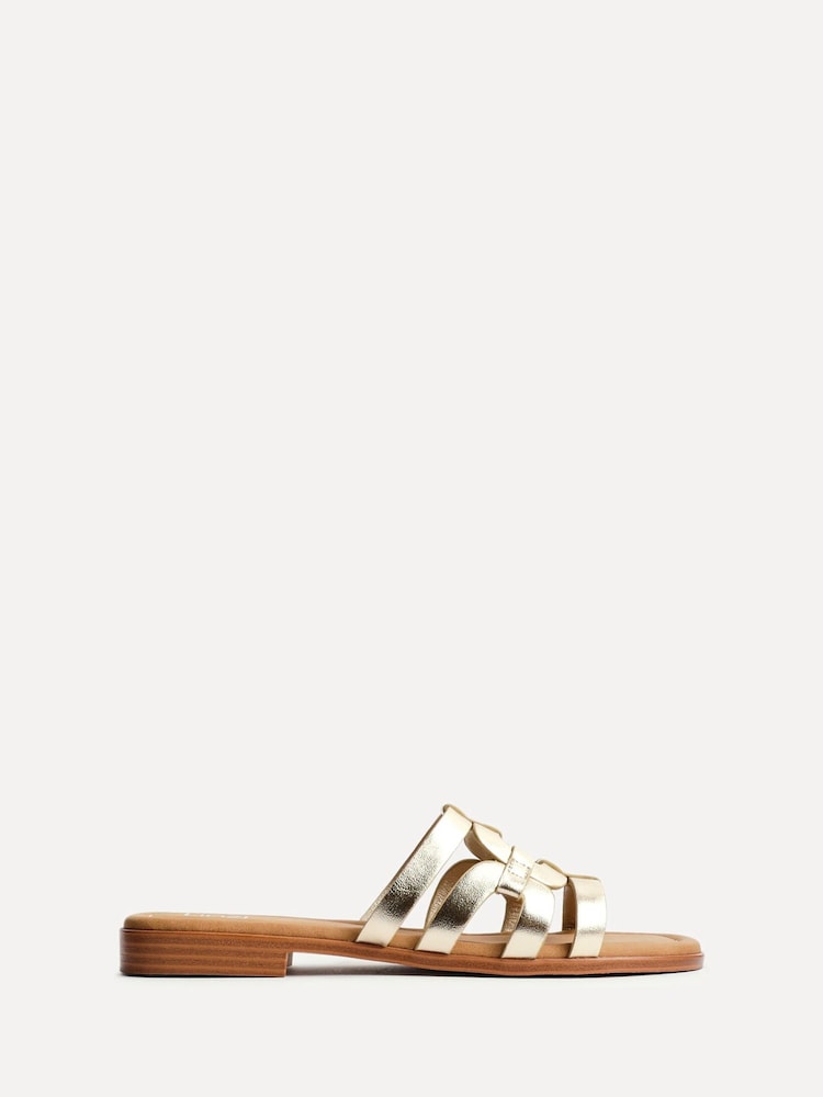 Linzi Gold Lupita Cut-Out Strappy Flat Sandals - Image 2 of 5