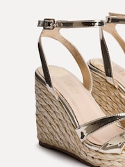 Linzi Gold Tequila Cross-Over Strapped Wedges - Image 5 of 5