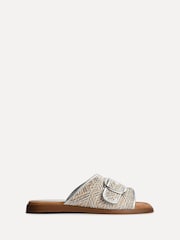Linzi Silver Zuma Front Buckle Strap Flat Sandals - Image 3 of 6