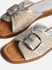Linzi Silver Zuma Front Buckle Strap Flat Sandals - Image 6 of 6