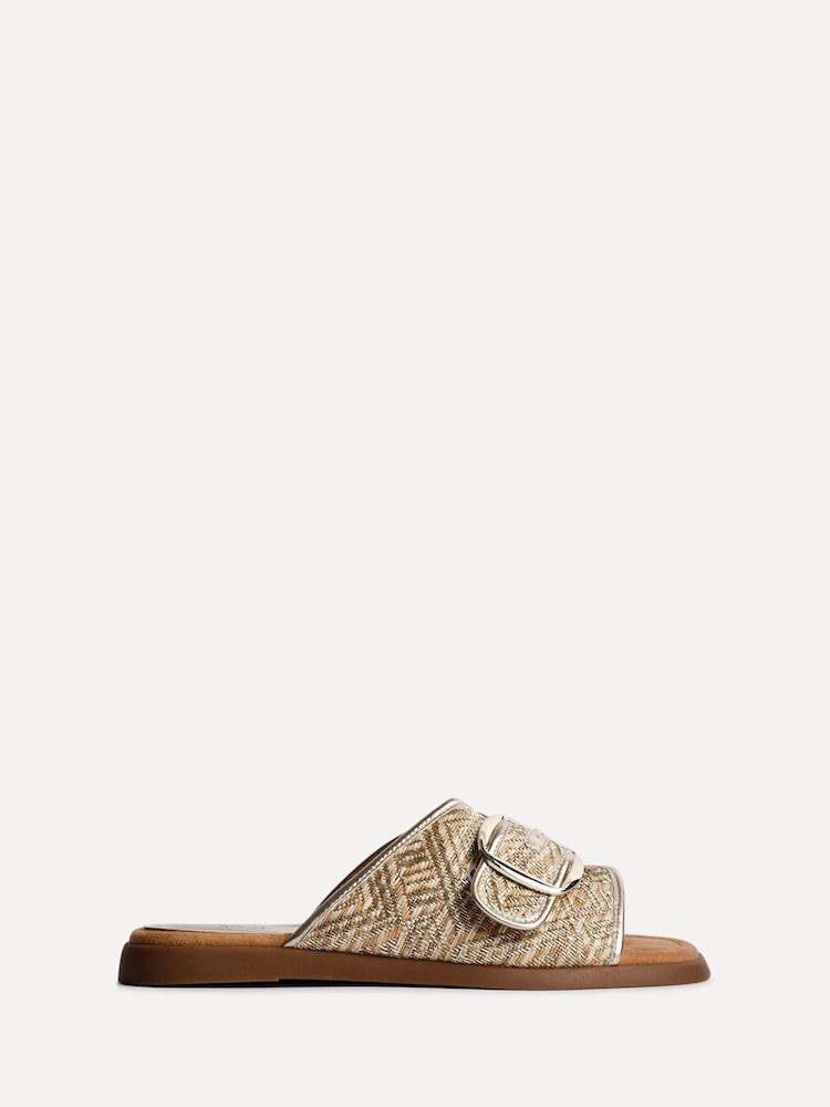 Linzi Gold Zuma Front Buckle Strap Flat Sandals - Image 2 of 5