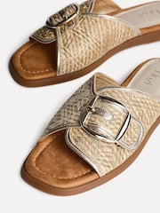 Linzi Gold Zuma Front Buckle Strap Flat Sandals - Image 5 of 5