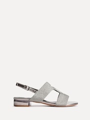 Linzi Silver Reeva Woven Front Slingback Flat Sandals - Image 2 of 5