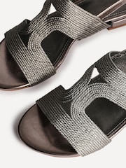 Linzi Silver Reeva Woven Front Slingback Flat Sandals - Image 5 of 5