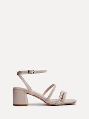 Linzi Nude Hariette Heeled Sandals With Braided Front Straps - Image 2 of 5