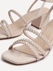 Linzi Nude Hariette Heeled Sandals With Braided Front Straps - Image 4 of 5