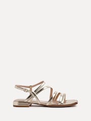 Linzi Gold Lucie Strappy Front Sandals With Mini Block Heels - Image 2 of 5