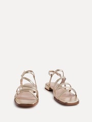 Linzi Gold Lucie Strappy Front Sandals With Mini Block Heels - Image 3 of 5
