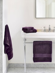 Jasper Conran London Purple Zero Twist Lightweight Soft Fast Drying 100% Cotton Towel - Image 1 of 5