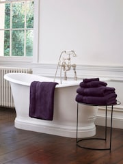 Jasper Conran London Purple Zero Twist Lightweight Soft Fast Drying 100% Cotton Towel - Image 3 of 5
