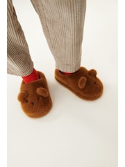 Liewood Aviaja Christmas Reindeer Brown Slippers - Image 4 of 8