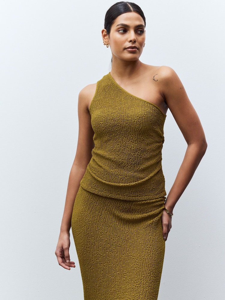 Olivgrün - Texture One Shoulder Top - Image 2 of 5