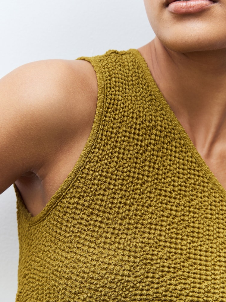 Olivgrün - Texture One Shoulder Top - Image 5 of 5