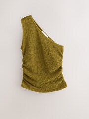 Olivgrün - Einschultriges Top mit Textur - Bild 6 von 8