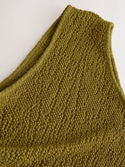 Olivgrün - Einschultriges Top mit Textur - Bild 7 von 8