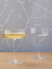 Anton Studio Designs Clear Set of 2 Empire Champagne Set of 2 Champagne Saucers Saucers - Image 1 of 5