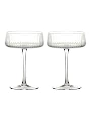 Anton Studio Designs Clear Set of 2 Empire Champagne Set of 2 Champagne Saucers Saucers - Image 2 of 5