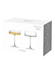 Anton Studio Designs Clear Set of 2 Empire Champagne Set of 2 Champagne Saucers Saucers - Image 3 of 5