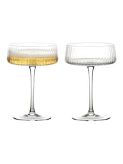 Anton Studio Designs Clear Set of 2 Empire Champagne Set of 2 Champagne Saucers Saucers - Image 4 of 5