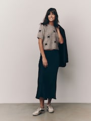 Mole Bow Short Sleeve Crew Neck Jumper With Wool - Image 2 of 8