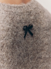 Mole Bow Short Sleeve Crew Neck Jumper With Wool - Image 5 of 8