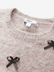 Mole Bow Short Sleeve Crew Neck Jumper With Wool - Image 7 of 8