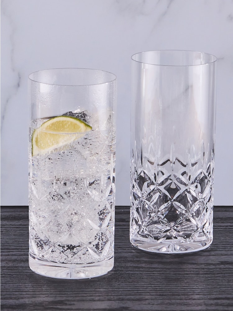The DRH Collection Set of 2 Dorchester Hiball Tumblers Fully High Ball Cut - Изображение 1 из 3