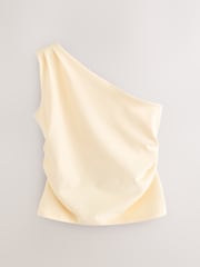 Lemon Yellow One Shoulder Ruched Top - Image 7 of 9
