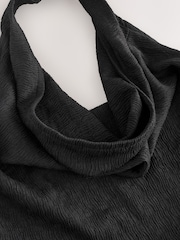 Black Texture Hater Neck Top - Image 6 of 7