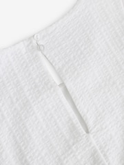 White 100% Cotton Sleeveless Bubble Hem Top - Image 7 of 7