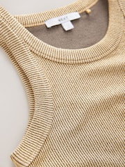 Gold Ribbed Racer Tank - Image 6 of 7