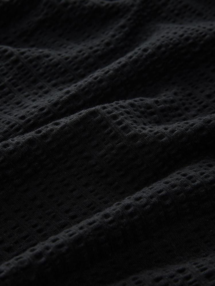 Black Strappy Bardot Short Sleeve 100% Cotton Top - Image 6 of 6