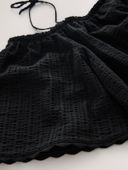 Black Strappy Bardot Short Sleeve 100% Cotton Top - Image 7 of 7