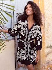 Love & Roses Black Mini Shirt Dress - Image 4 of 4