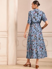 Love & Roses Blue Animal Shirt Dress - Image 4 of 4