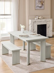 Light Natural Evie 4 Seater Dining Bench Set - Image 1 of 8