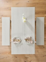 Light Natural Evie 4 Seater Dining Bench Set - Image 2 of 8
