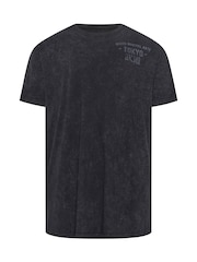 Negru - Tricou BadRhino Big & Tall Legendary Warriors cu imprimeu 100% bumbac - Image 3 of 4