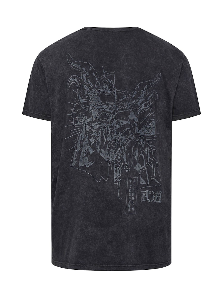 Negru - Tricou BadRhino Big & Tall Legendary Warriors cu imprimeu 100% bumbac - Image 4 of 4