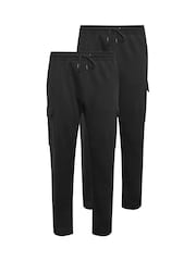 BadRhino Big & Tall Black Cargo Joggers 2 Packs - Image 5 of 7