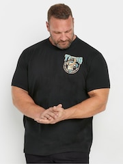 BadRhino Big & Tall Black 100% Cotton Tattoo Fest Graphic Print T-Shirt - Image 1 of 4
