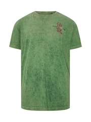 BadRhino Big & Tall Green Legendary Warriors Print 100% Cotton T-Shirt - Image 3 of 4