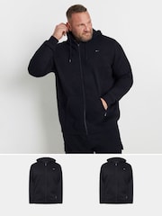 BadRhino Big & Tall Navy Blue Black Zip Up Hoodies 2 Pack - Image 1 of 6