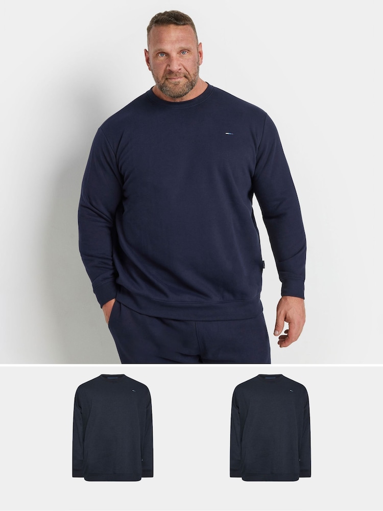 BadRhino Big & Tall Blue Sweatshirts 2 Pack - Image 1 of 6
