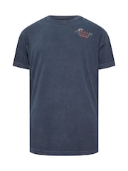 Темно-синий - BadRhino Big & Tall Legendary Warriors Print 100% Cotton T-Shirt - Image 3 of 4