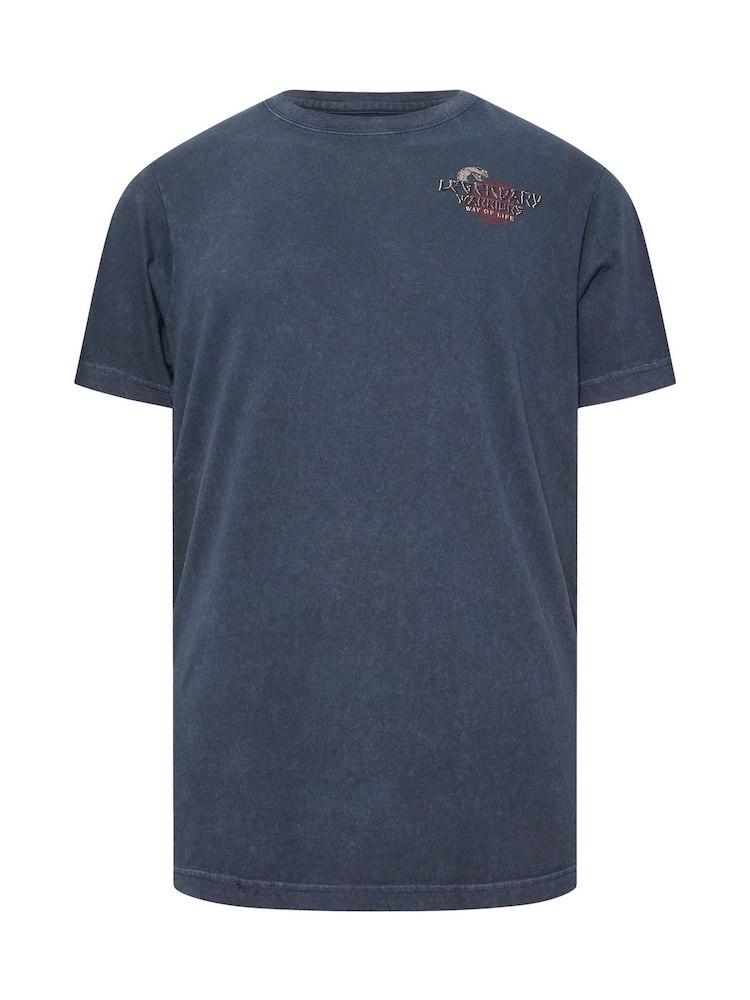 Bleumarin albastru - Tricou BadRhino Big & Tall Legendary Warriors cu imprimeu 100% bumbac - Image 3 of 4
