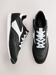 Black Forever Comfort® Slim Panel Detail Lace-Up Trainers - Image 1 of 5