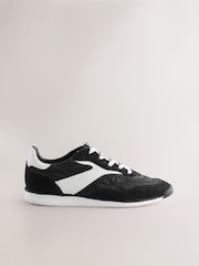 Black Forever Comfort® Slim Panel Detail Lace-Up Trainers - Image 3 of 5