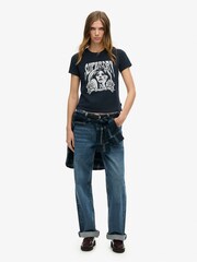 Superdry Blue Pop Archive Super Fitted T-Shirt - Image 1 of 3