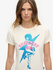 Superdry White Pop Archive Super Fitted T-Shirt - Image 3 of 3